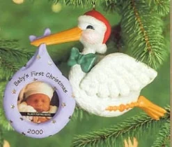 2000 Baby's First Christmas-Photo Holder Stork