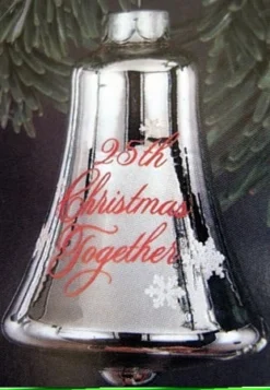 1983 25th Christmas Together Silver Glass Bell (Slightly Damaged Box)