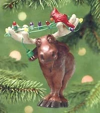 2001 Moose's Merry Christmas With Redbird In Antlers