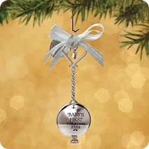2002 Baby's First Christmas-Silver Rattle (Slightly Damaged Box)