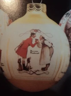1987 Norman Rockwell Christmas Scenes Ball (Slightly Damaged Box)