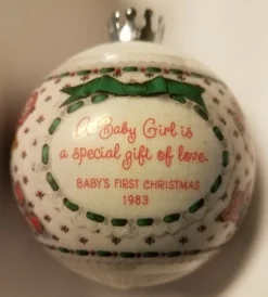 1983 Baby's First Christmas Ball (Girl)