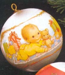 1978 Baby's First Christmas Ball (No Box) *Satin Part Of Ball Slightly Yellowed