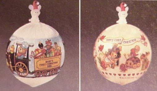 1984 Baby's First Christmas Satin Ball (Girl) (Very Damaged Box)