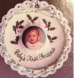 1984 Baby's First Christmas Photo Holder