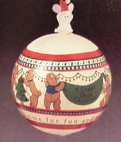 1984 Child's Third Christmas Satin Ball BAD BOX