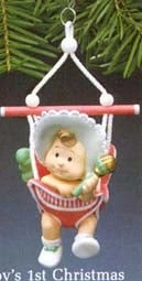 1987 Baby's First Christmas Baby In Swing