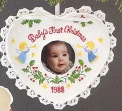1988 Baby's First Christmas Cloth Photo Holder