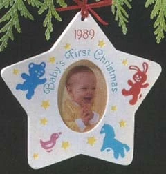 1989 Baby's First Christmas Photo Holder