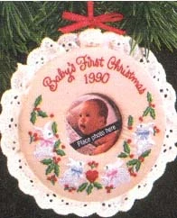 1990 Baby's First Christmas Photo Holder