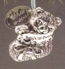 1991 Baby's First Christmas Silver Bootie