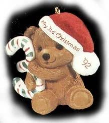 1992 Child's Age: Child's 3rd Christmas Bear (Slightly Damaged Box)