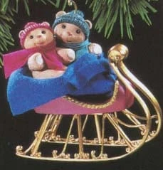 1994 Our First Christmas Together Bears In Sleigh