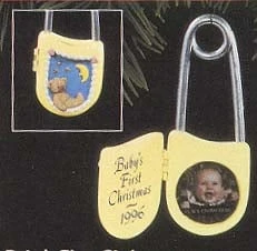 1996 Baby's First Christmas - Diaper Pin Photo Holder