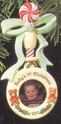 1997 Baby's First Christmas-Rattle Photo Holder (Slightly Damaged Box)
