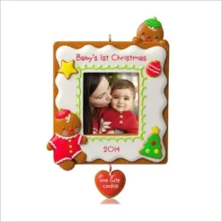 2014 Baby's 1st Christmas One Cute Cookie Photo Holder