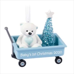 2020 Baby's First Christmas Boy Blue Wagon