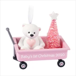 2020 Baby's First Christmas Girl Pink Wagon