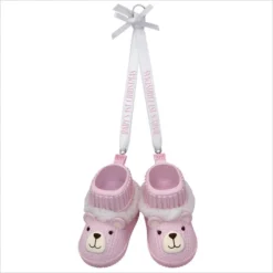 2019 Baby's First Christmas Girl Pink Booties