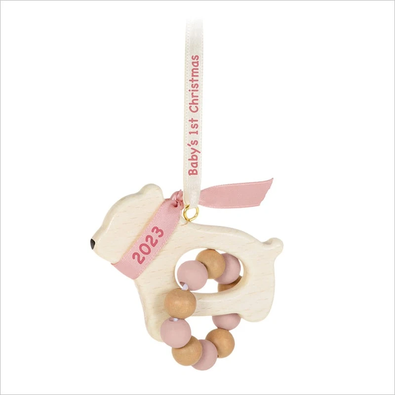 2023 Baby Girl's First Christmas Wood Polar Bear