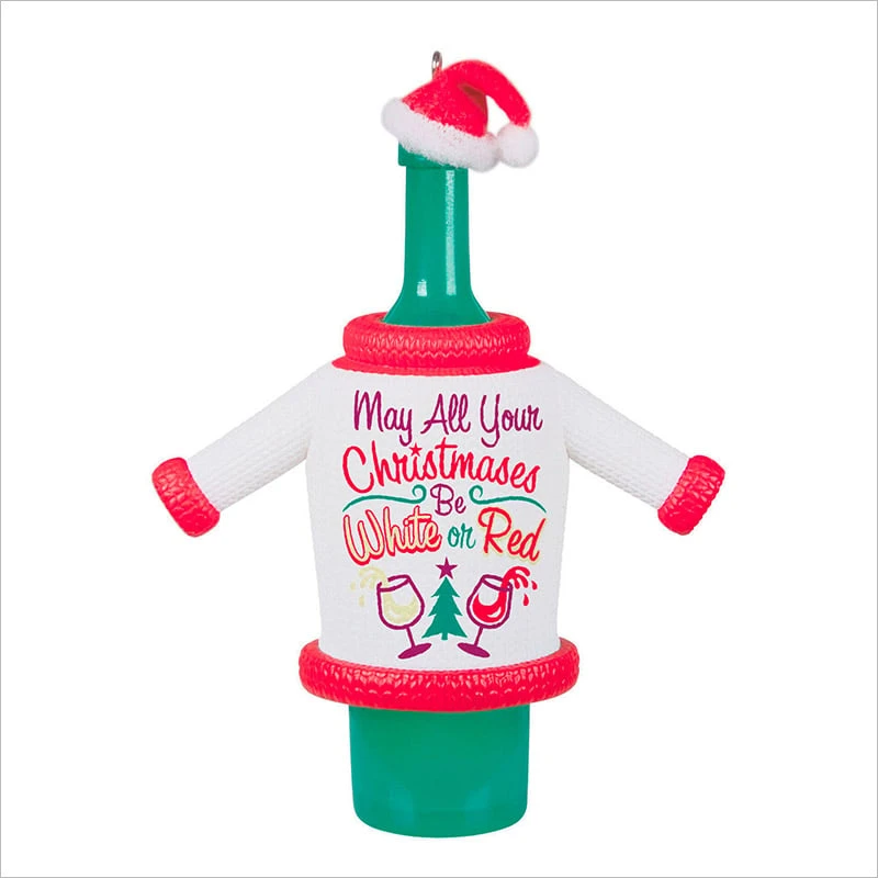 2022 White Or Red Christmas Wine Bottle With Sweater