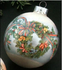 1977 Christmas Expressions Wreath Ball (Damaged Box)