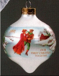 1991 First Christmas Together Glass Ball (Slightly Damaged Box)