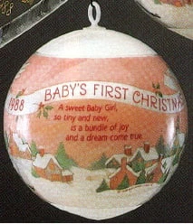 1988 Baby's First Christmas Ball (Girl)