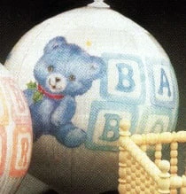 1987 Baby's First Christmas Ball (Boy) (Slightly Damaged Box)