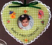 1986 Baby's First Christmas Cloth Photo Holder (Slightly Damaged Box)