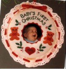 1991 Baby's First Christmas Photoholder