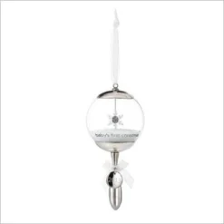 2013 Baby's First Christmas Silver Rattle (NO BOX) Very Hard To Find