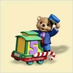 2006 Child's Age: Child's Fifth Christmas-Bear Train (Slightly Damaged Box)