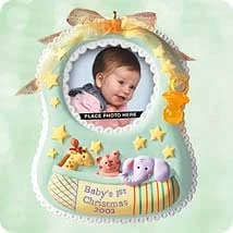 2003 Baby's 1st Christmas-Bib Photo Holder (Damaged Box)