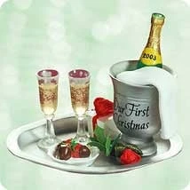 2003 Our First Christmas- Wine On Tray