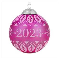 2023 Christmas Commemorative 11th Magenta Glass Ball - Pre-order Item. Ships Oct 14.