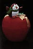 1987 Apple Owl Container *MM Christmas