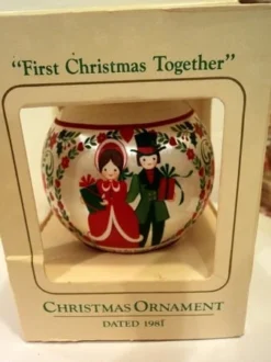 1981 Ambassador First Christmas Together Ball (Slightly Damaged Box)