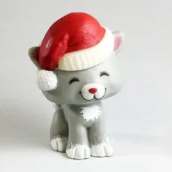 1980 Kitten Grey With Santa Cap *MM Christmas