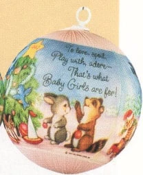 1992 Baby's First Christmas Ball (Girl) (No Box)