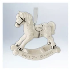 2012 Baby's First Christmas Porcelain Rocking Horse *Slightly Damaged Box