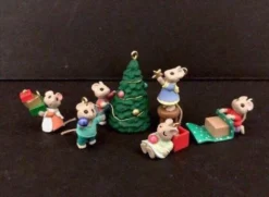 1996 Tiny Christmas Helpers Mice Set/6 *Miniature